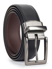 Reversible Belt Men Women Vintage Double-Sided Fit waist 31-34", Black-coffee