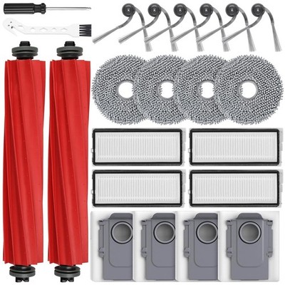 22 Stück Ersatz Zubehör Set kompatibel mit Roborock QV 35A/QV schwarz
