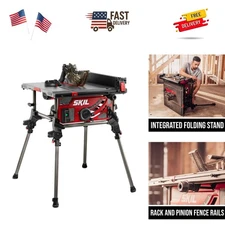 15 Amp 10" Portable Jobsite Table Saw with Folding Stand for Precision Cuts