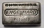 Vintage Engelhard Poured 10 Oz .999+ Silver Bar