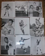 (9) TYPE-1 ORIGINAL 1950S PHOTOS: 49ERS ST.CLAIR, MCELHENNY,PERRY,ARENAS, CONNOR