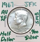 1967 SMS Kennedy Silver Half Dollar About Uncirculated 40% Silver No Mint Mark