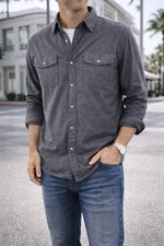 NWT Grizzly Mountain Double Brushed Chamois Button Up Shirt Men's Size XXL Gray