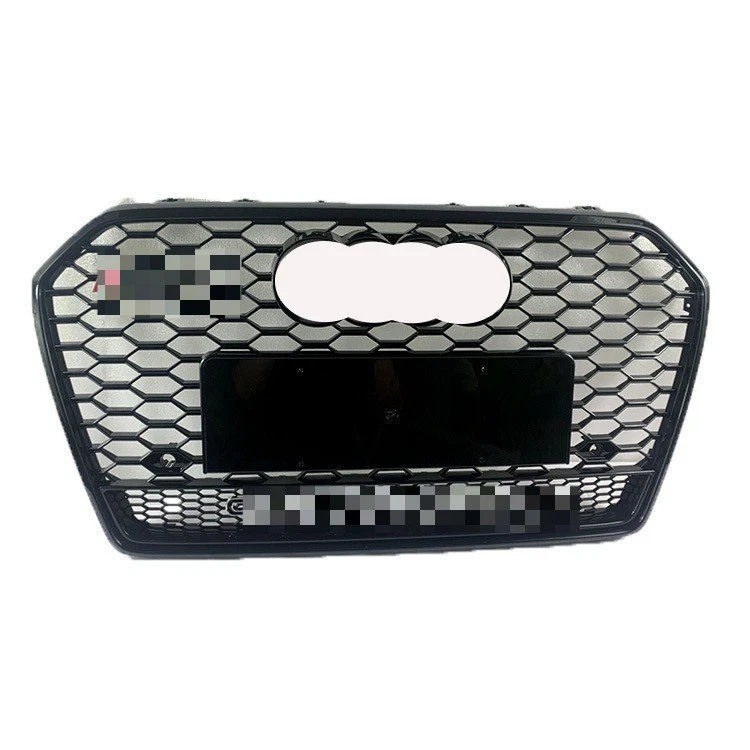 Front bumper black mesh Grille+fog grill For 2013 2014 2015 Audi A6 C7 S6 RS6 — 第 3/4 张图片