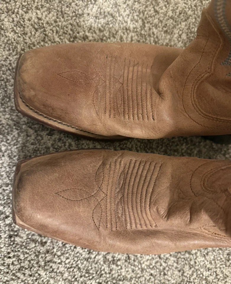 NOCONA Brown Leather BLUEBONNET Square Toe Cowboy Boots Womens Size 6.5 B 5009 - Image 3 of 4