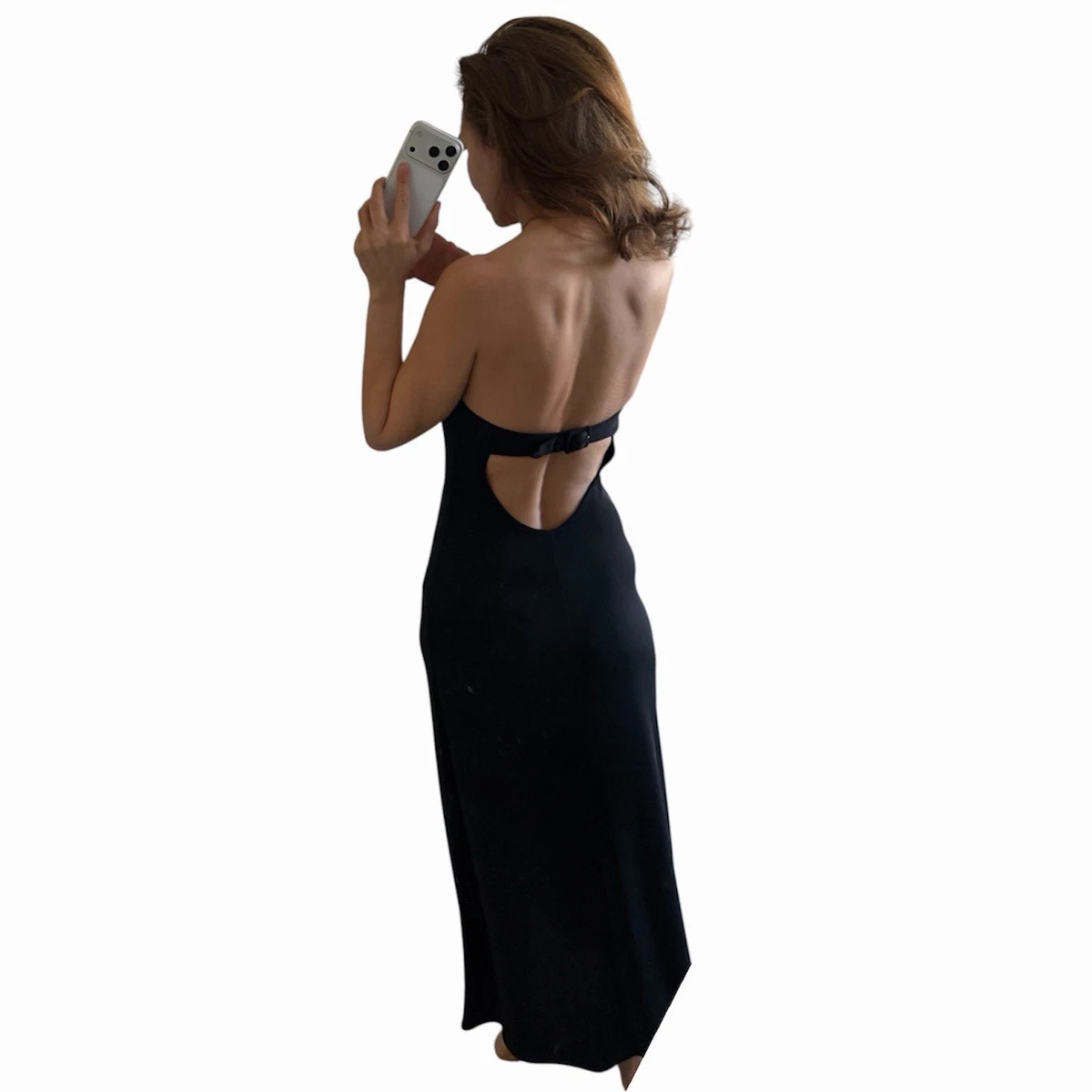 long black dress bcbg Ivette Polka Dot Pailette Mini Dress in White/Black main image 0