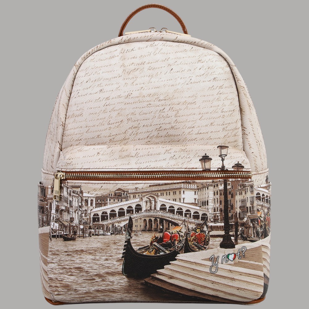 YNot groer Rucksack mit Reiverschlusstasche vorne City Print Yesbag YES380F6 SALE 19590₽