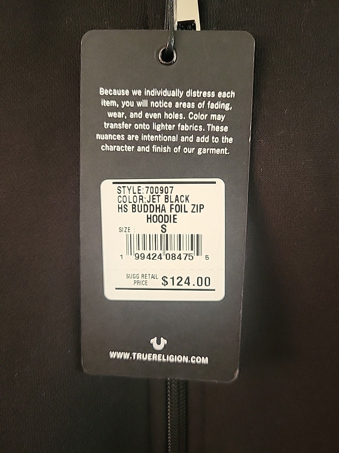 True Religion Jacket Mens Small S Black Overlap Buddha Zip Hoodie Sweatshirt NEW thumbnail 4