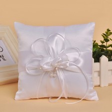 Flower Party Decoration Pillow Satin Bow Lace Ring Wedding Bearer
