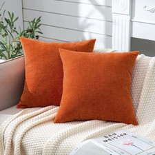 Decorative Square Throw Pillow Covers 18"x18" Inch Set of 2, Super Soft Cheni...