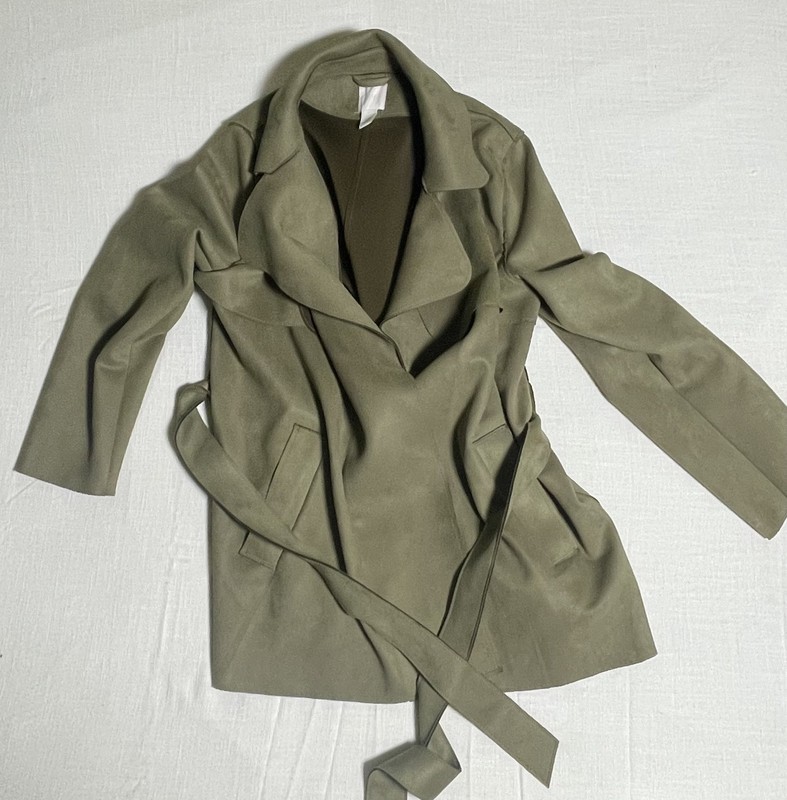 Womens H&M Green Trench Coat (Size L)