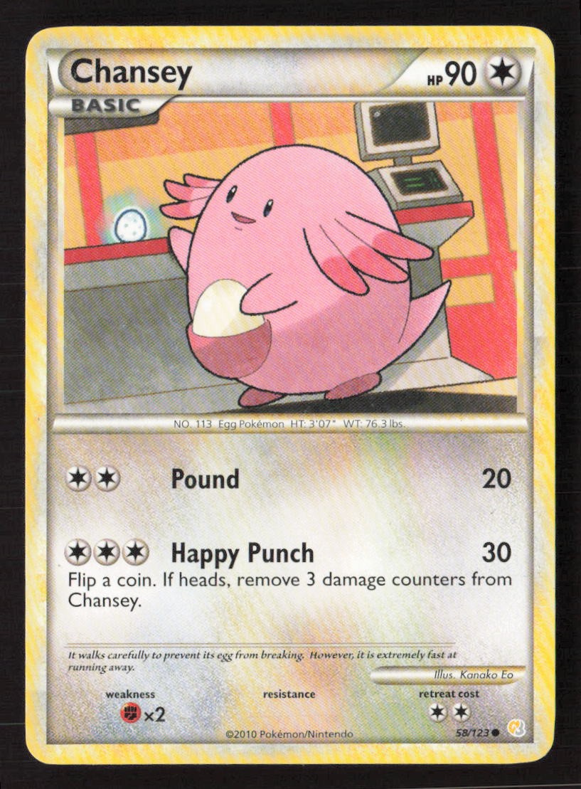 Chansey 58/123 Common HeartGold & SoulSilver Pokemon Lightly Played