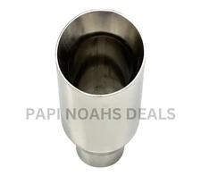2" In Slant Cut 3" Out 7" Long Polished Stainless Steel Dual Wall Exhaust Tip