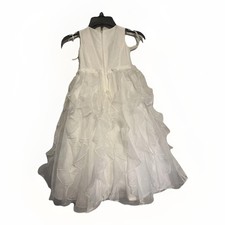 David  s Bridal Flower girl White Tulle Ball Gown Dress Sleeveless Ruffle Wedding