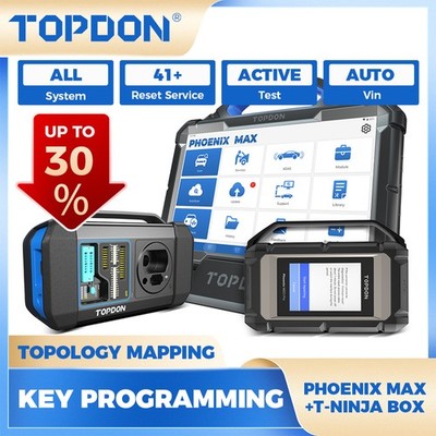 TOPDON Phoenix Max T-Ninja Box J2534 ECU Coding IMMO Key Programmer OBD2 Scanner