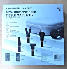 Sharper Image Percussion Pro Deep Tissue Massager  Black Unused