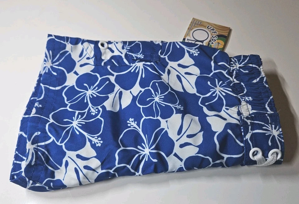 Bañador corto OP Ocean Pacific bebé niño hibisco azul y blanco talla 12 MESES Foto 2 de 4