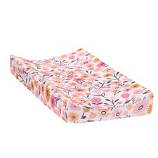 Lambs  Ivy Little Garden Ultra-Soft Pink Minky Floral Baby Changing Pad Cover