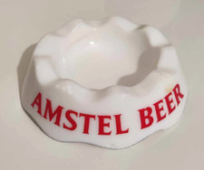 cendrier amstel beer model rare blanc en opaline vintage