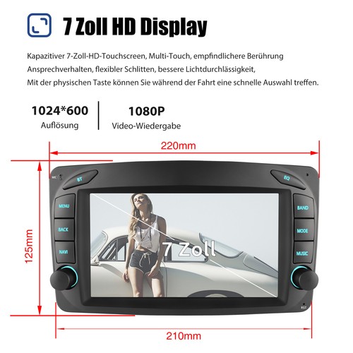 DVR Android 13 Carplay Autoradio GPS NAVI Für Mercedes W203 W209 Viano Vito W639 - Bild 7 von 19