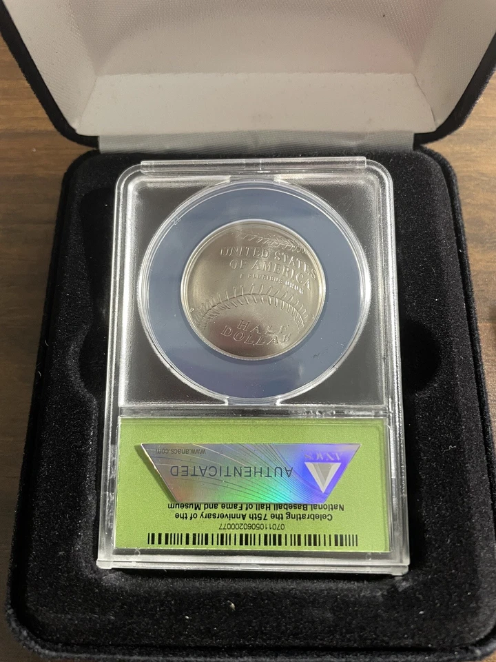 2014-D National Baseball Hall Of Fame Silver Half Dollar ANACS MS-69 #0077/1200 - Image 2 of 2