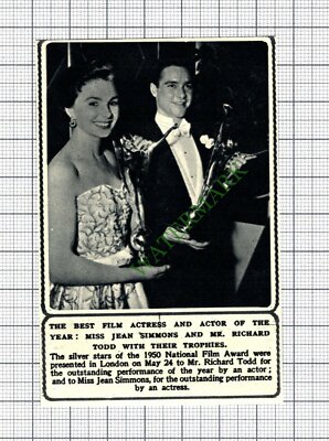Miss Jean Simmons Mr Richard Todd Actor Awards - 1950 Schnitt