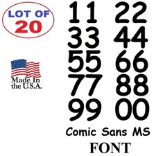 Lot of 20 White,Black Vinyl Street Address,Mailbox Number Decal Stickers COMIC S
