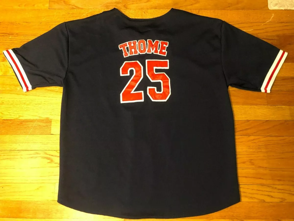 Vtg Stitched Jim Thome #25 Cleveland Indians Jersey MLB Players Choice Mens  XL