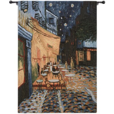 VanGogh Night Cafe Tapestry Wall Hanging Jacquard Weave Art 100% Cotton 55''x39''