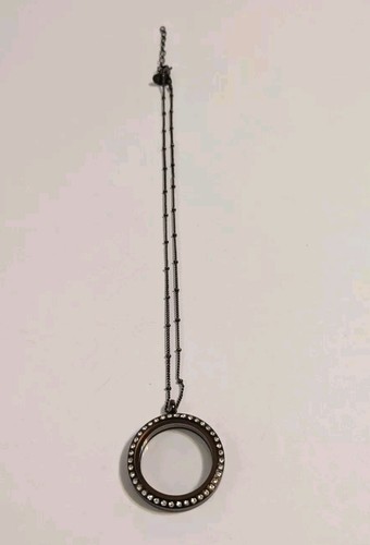 Origami Owl Crystal Lined Hinged Clear Locket 15" Necklace. Chocolate Shade. - Picture 7 of 19