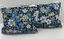 Blue Cottage Flowers Mini Makeup Bags & Coin Zipper Pouch Handmade Australia