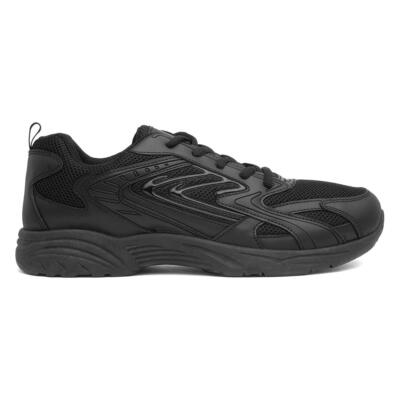 Mens Trainers Black Adults Lace Up Cushioned Casual Mesh School
