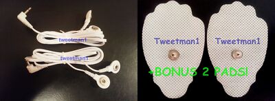 +BONUS PADS!  2.5mm male plug TENS Lead Cables for Eliking Ipro III, IV, V
