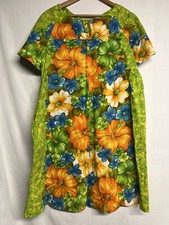 Hawaiian Togs Vintage Barkcloth Muumuu Dress size L