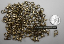 100 Bronze plated metal lobster claw jewelry clasps 12mm FPC184A
