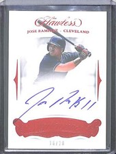 2018 Panini Flawless Red Foil Autograph #FS-JR Jose Ramirez No 16 of 20