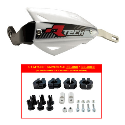 Handschutz [RACETECH] Schwindel Alu Weiß + Montagesatz - Universal für Motorrad