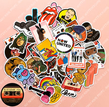 50 Pop Rock Music Scrapbook Stickers (Design 1) - Laptop, Books, Cases, Desks