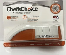 Chef's Choice Manual Knife Sharpener Double Bevel Interlocking Diamond Pad Tech