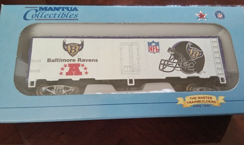 Baltimore Ravens HO Scale Plug Boxcar Mantua Train NFL Kaydee Super Bowl Express