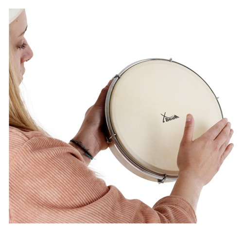 10" Hand Trommel Rahmentrommel Frame Drum Percussion Tamburin Natur Fell - Bild 8 von 9