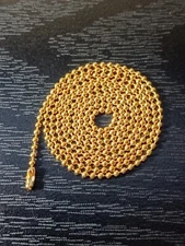 Gold Military Dog Tag Chain 1.8mm Small Ball Bead Necklace many sizes available