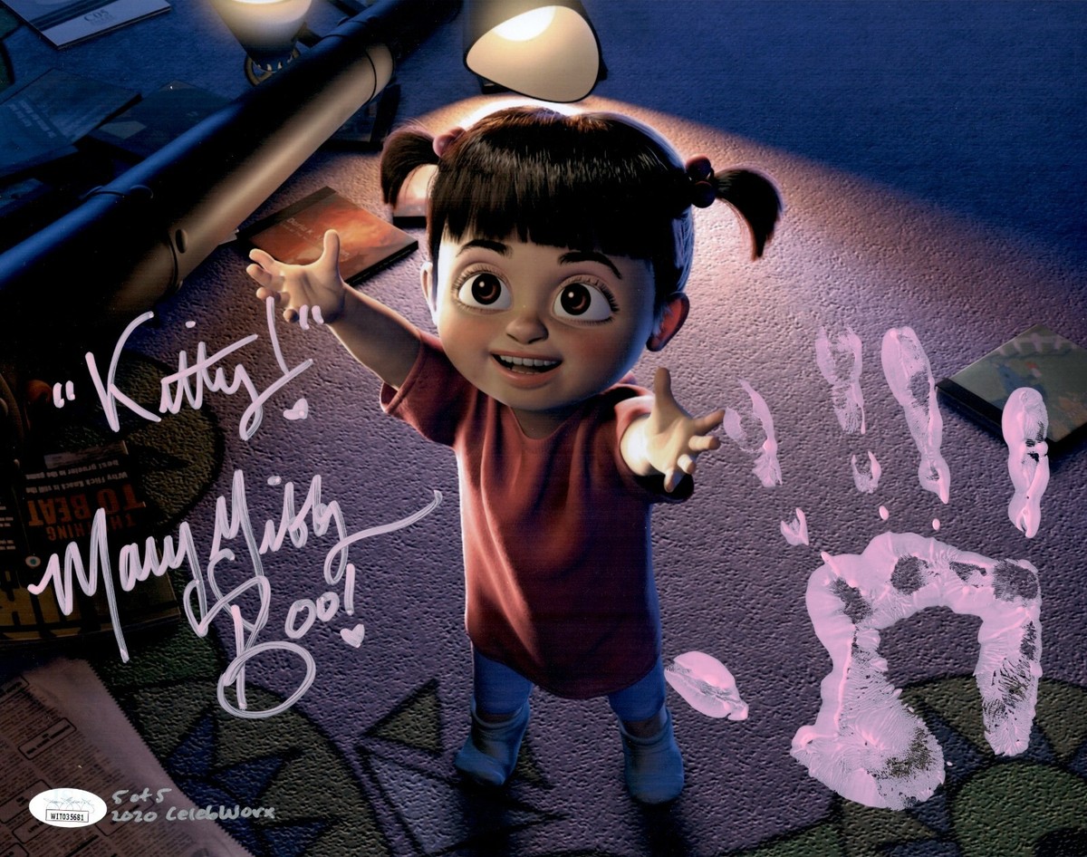 直筆サイン入り写真 フランク・エンティリキーナ ニックス SA鑑定済 MARY GIBBS Signed Handprint 11x14 PHOTO Monsters Inc BOO Autograph