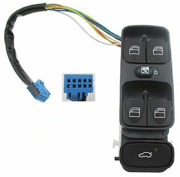 Interrupteur lève vitre Mercedes W203 avant gauche : commande de rechange noire