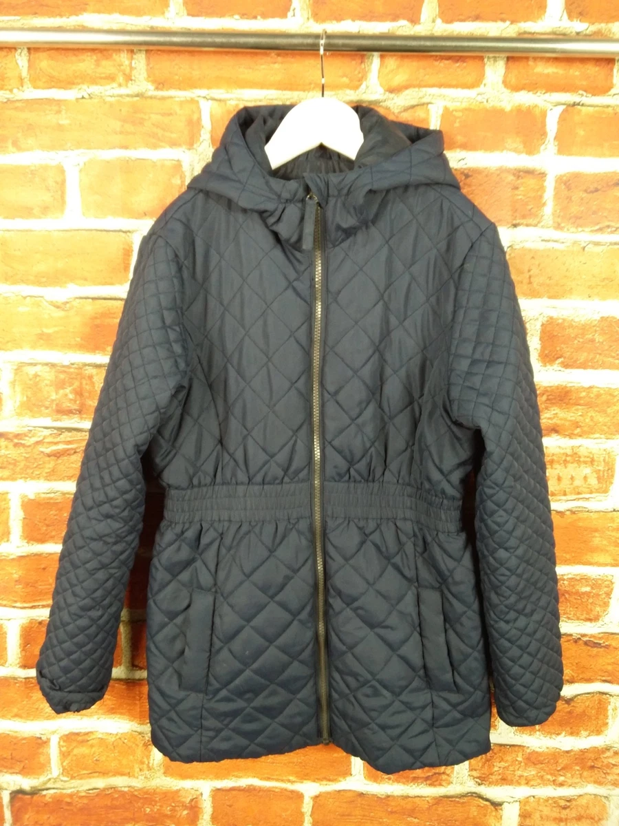 GIRLS DEBENHAMS NAVY QUILTED COAT JACKET AGE 11 12 YEARS