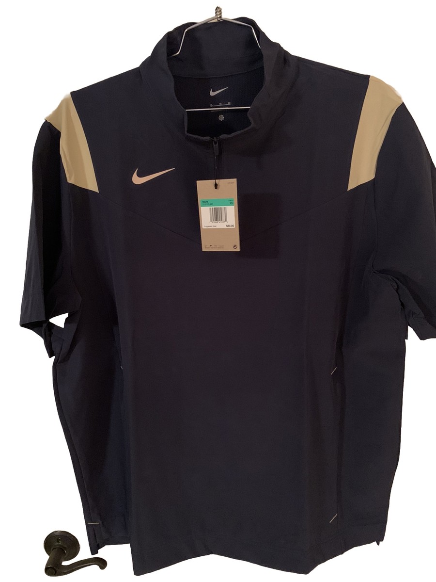 Nike Dri-Fit Men's Short Sleeve 1/4 Zip Pullover DJ5113-422 Navy w