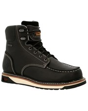 Georgia Boot Men's AMP LT Wedge Work Boot - Soft Toe Black 7.5 D