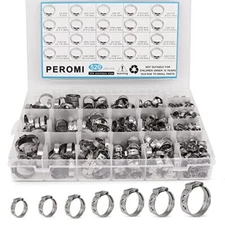 PEROMI 170 Pcs PEX Cinch Clamps Ring 11 Sizes 1/4-1 Inch Stainless Steel 