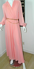 JACK BRYAN Dress S/M Orange Vintage 1960  s Designer Ethereal Chiffon