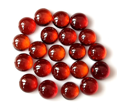 Natural Hessonite Garnet Cabochon 7X7 mm Round Cut Calibrated Wholesale Gemstone